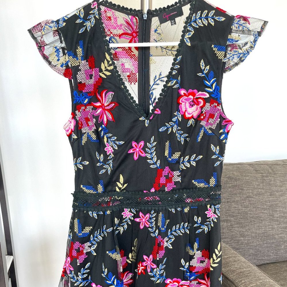 Aqua Floral Cocktail dress Size Medium